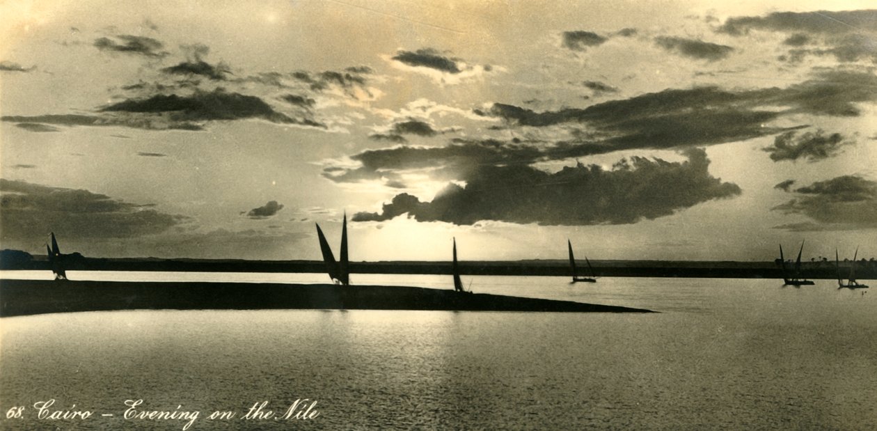 Kairo - Afton på Nilen, c1918-c1939. av Unbekannt