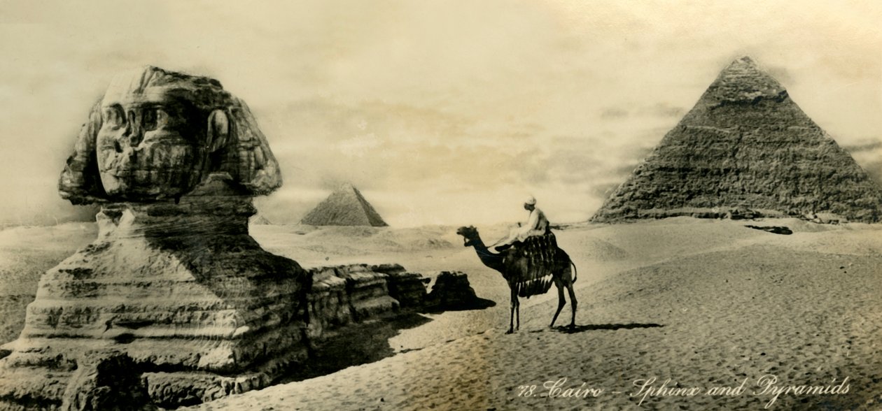Kairo - Sfinxen och pyramiderna, c1918-c1939. av Unbekannt