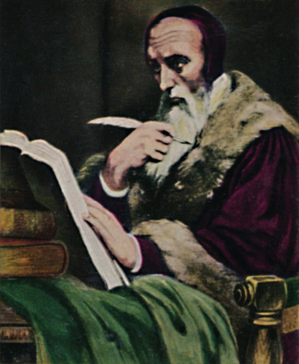 Calvin 1509-1564. - Målning av Scheffer, 1934. av Unbekannt