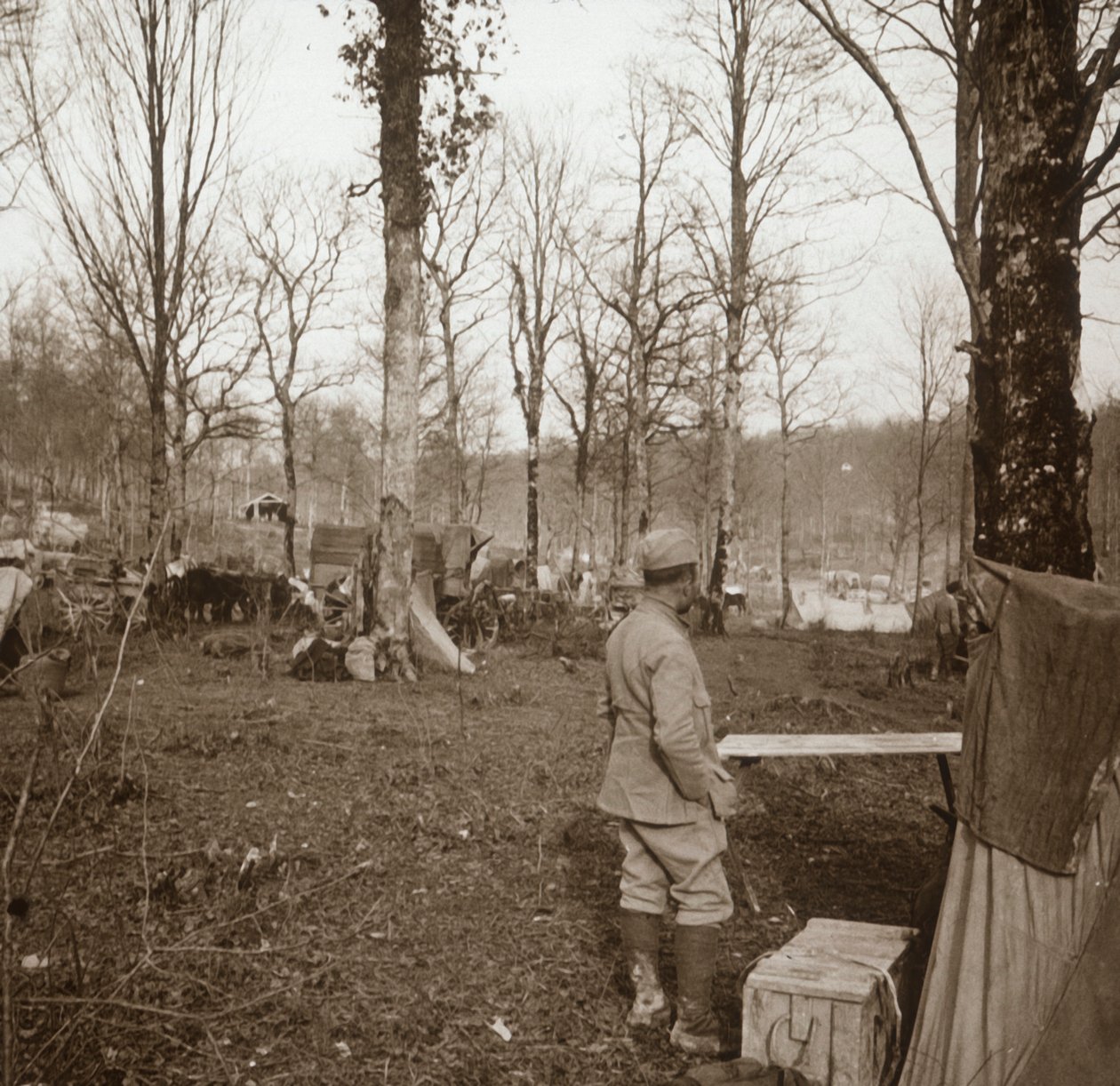 Camp, Genicourt, norra Frankrike, c1914-c1918 av Unbekannt