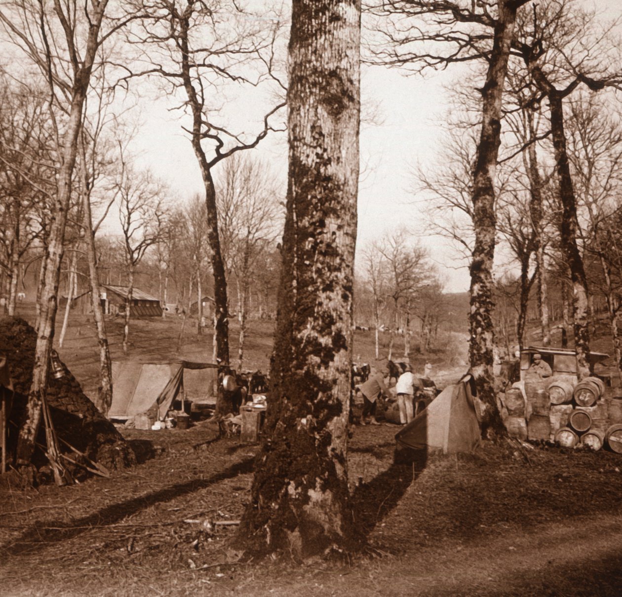 Camp, Genicourt, norra Frankrike, c1914-c1918 av Unbekannt