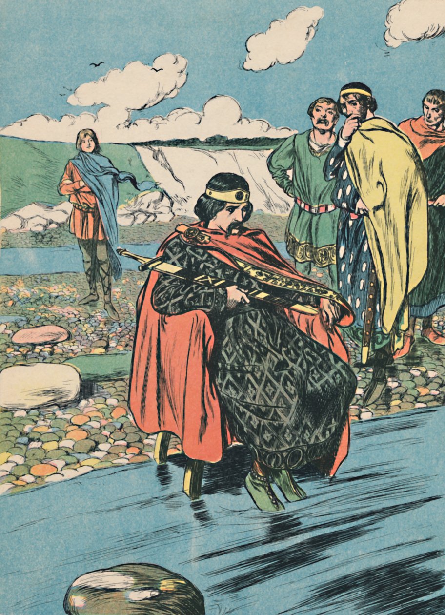 Knud beordrar tidvattnet att stoppa, c1907 av Unbekannt