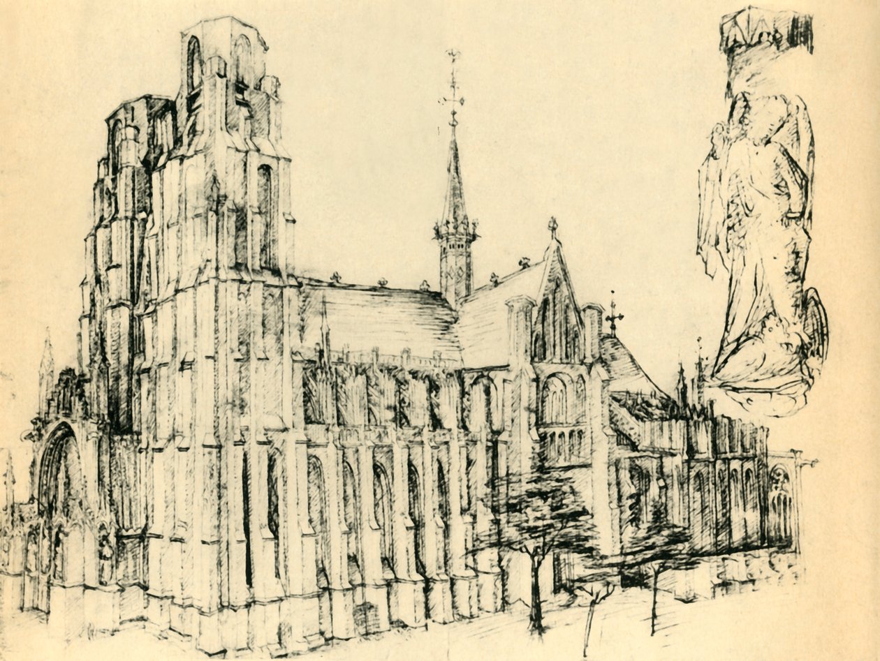 Katedralen och St Michael, c1460, 1943. av Unbekannt