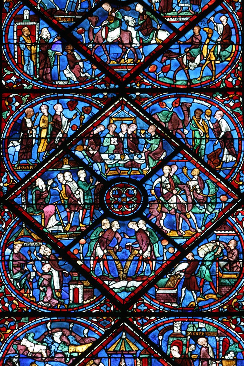 Chartres katedral: målat glas fönster Chartres Frankrike av Unbekannt
