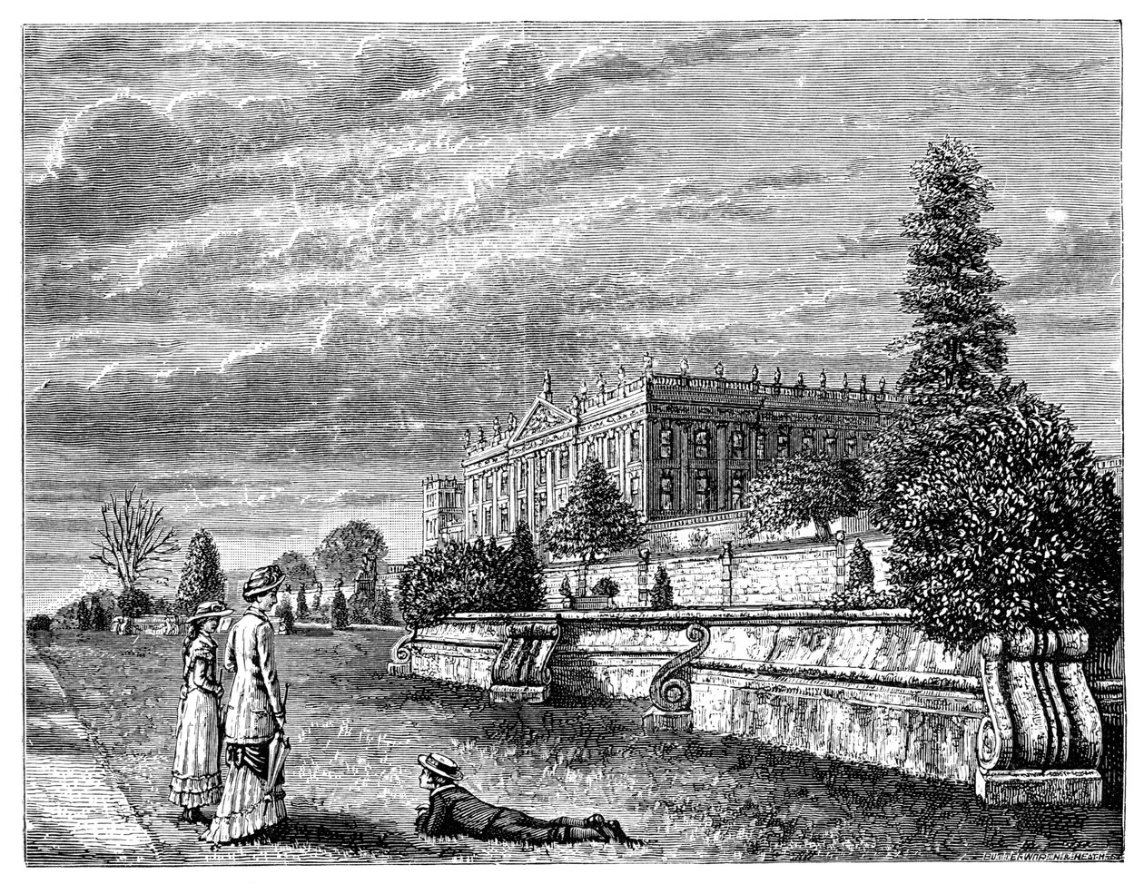 Chatsworth House från sydväst, 1900 av Unbekannt