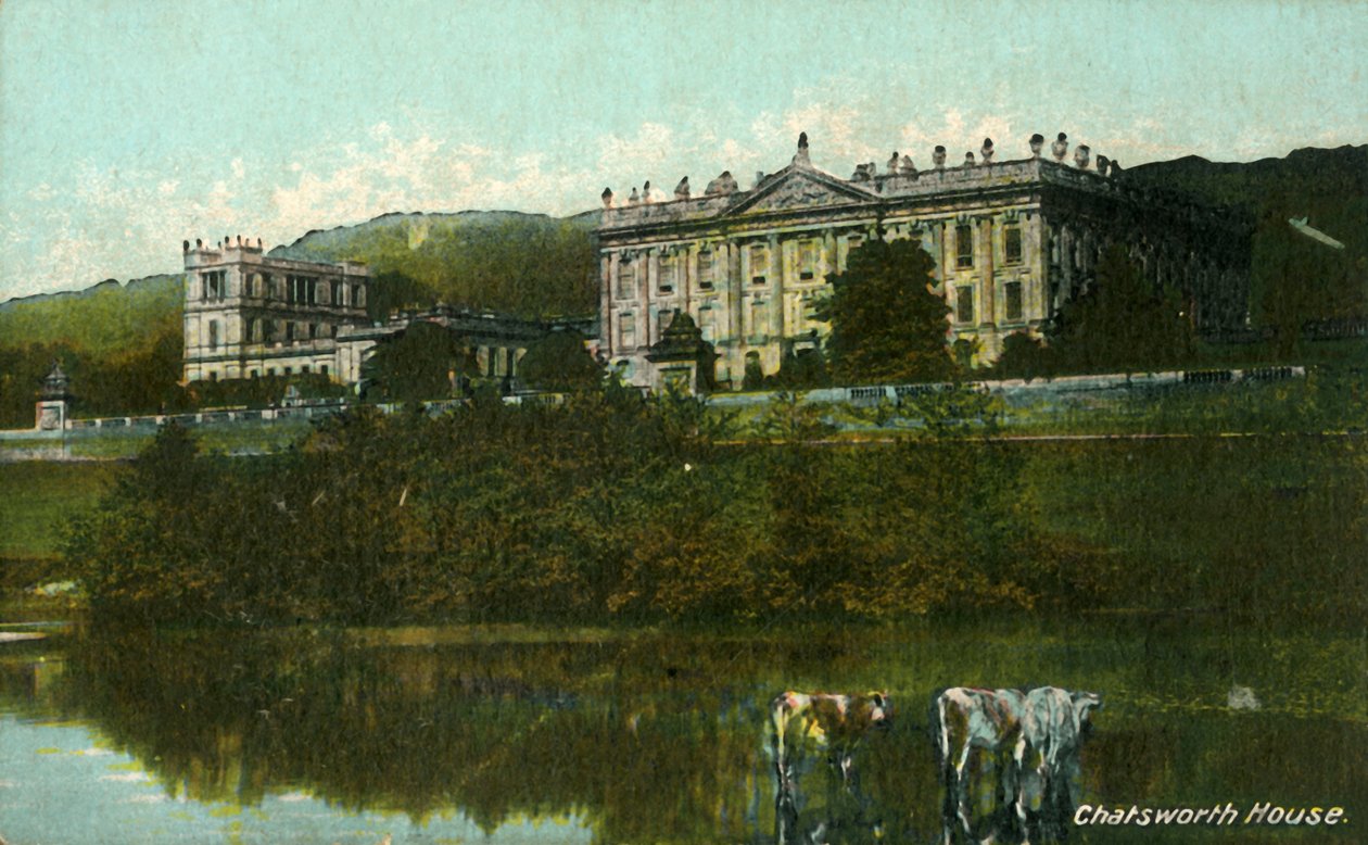 Chatsworth House, sent 1800-tidigt 1900-tal. av Unbekannt