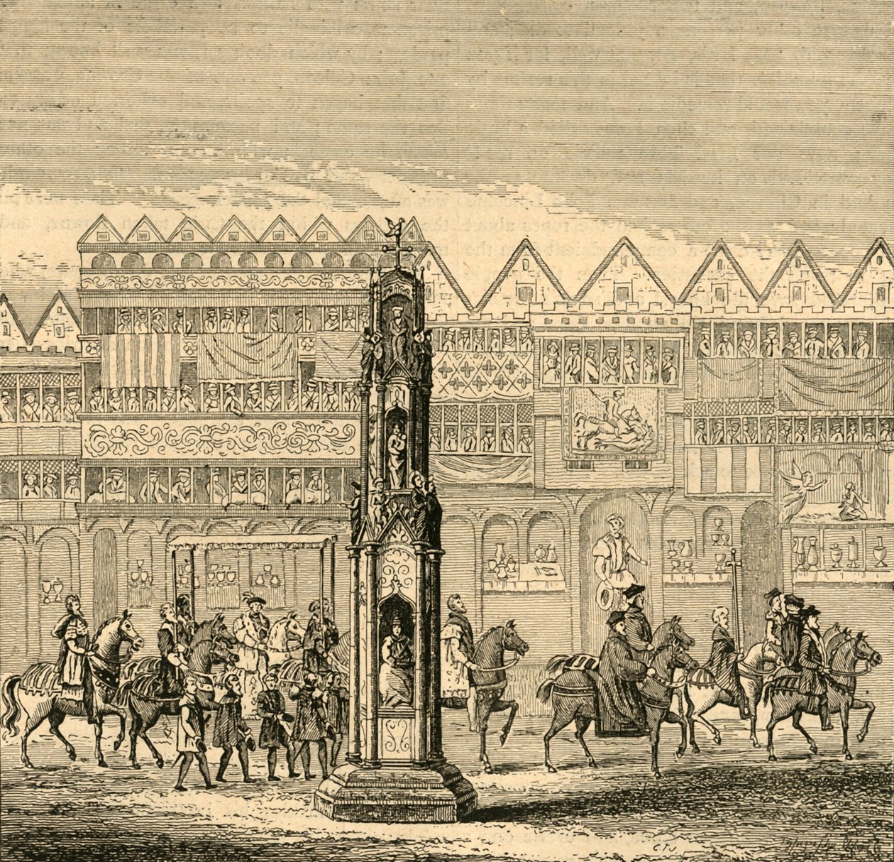 Cheapside Cross, som det såg ut 1547, 1897. av Unbekannt