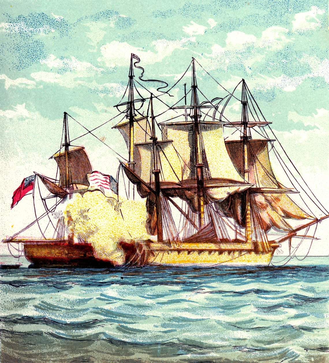 Chesapeake och Shannon, 1812 c1850-talet av Unbekannt