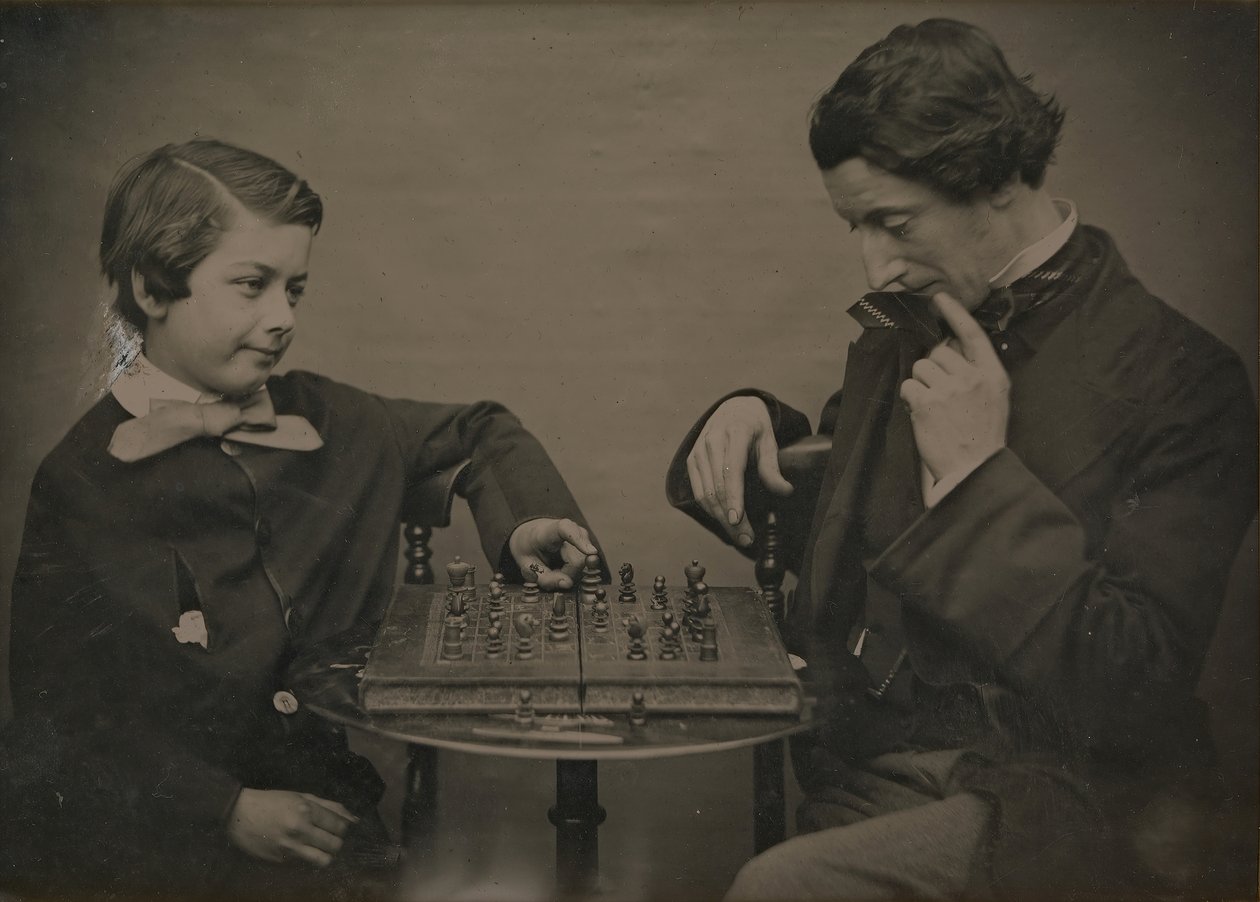 Schackspelare, 1850-talet. av Unbekannt