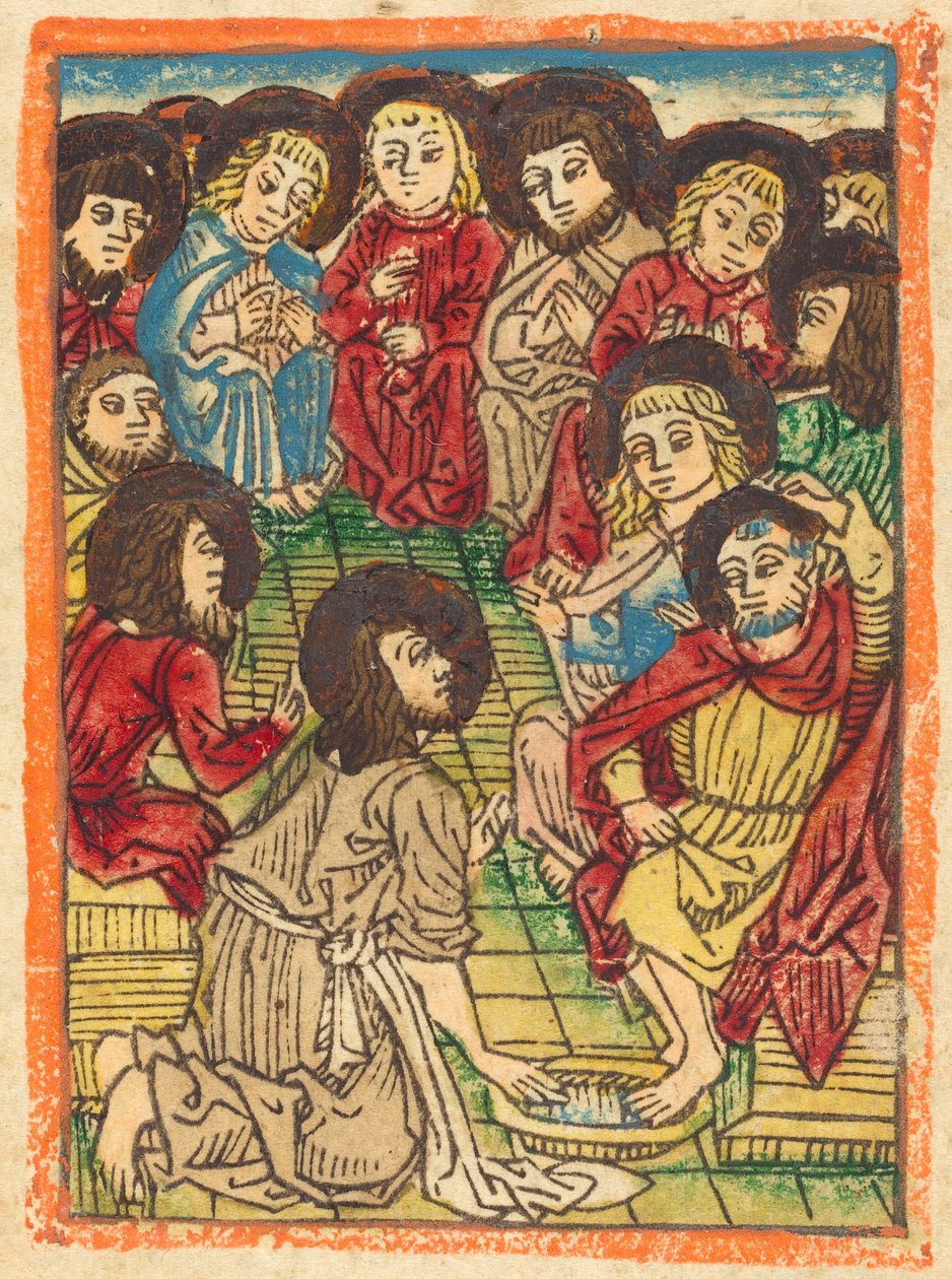Kristus tvättar apostlarnas fötter, ca. 1480. av Unbekannt