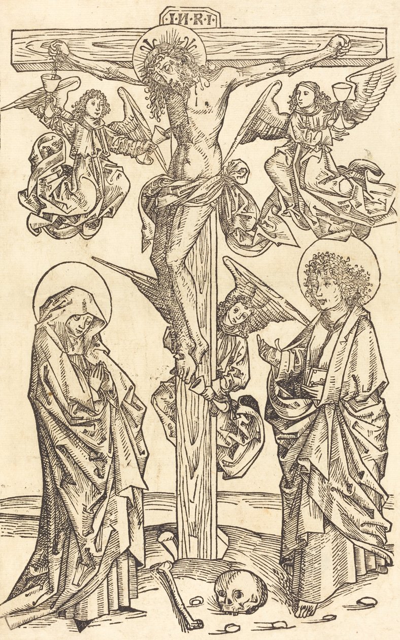 Kristus på korset med änglar, 14901500. av Unbekannt