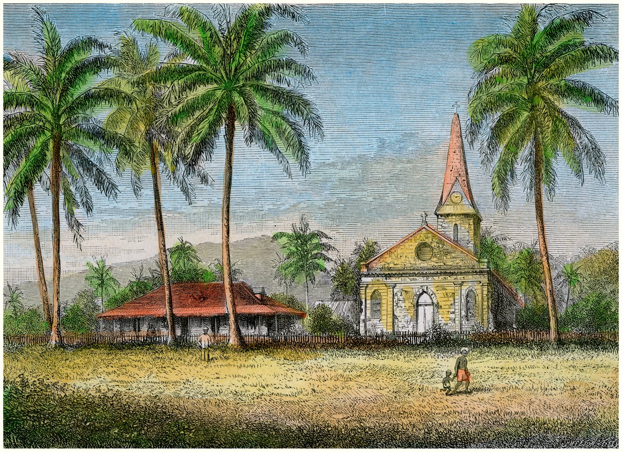 Kyrka, Samoa, c1875 av Unbekannt