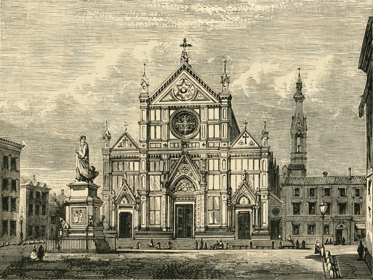 Kyrkan Santa Croce, Florens, 1890. av Unbekannt