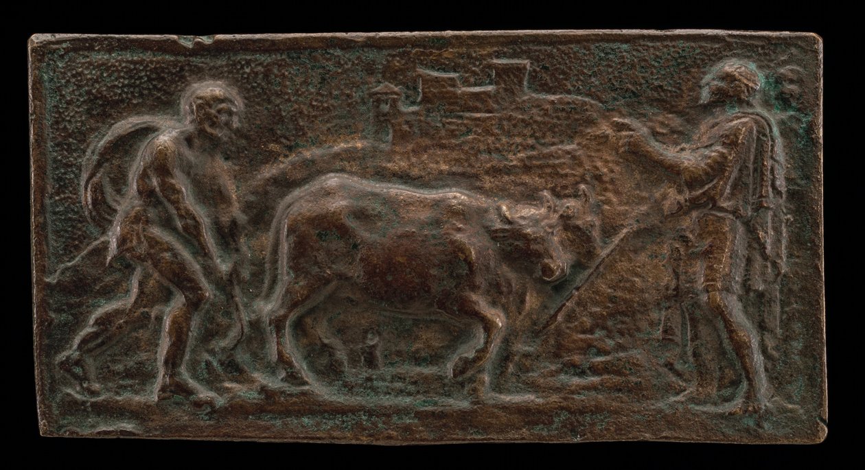 Cincinnatus vid plogen, sent 1500-tal. av Unbekannt