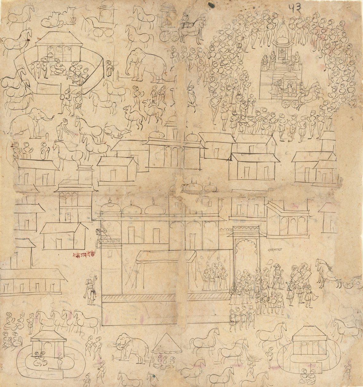 Stadsbild, 1700-1800-tal. av Unbekannt