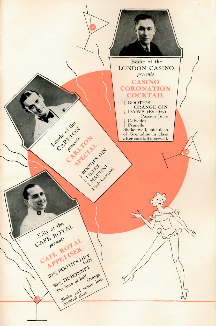 Cocktailrecept, c1935 1935. av Unbekannt