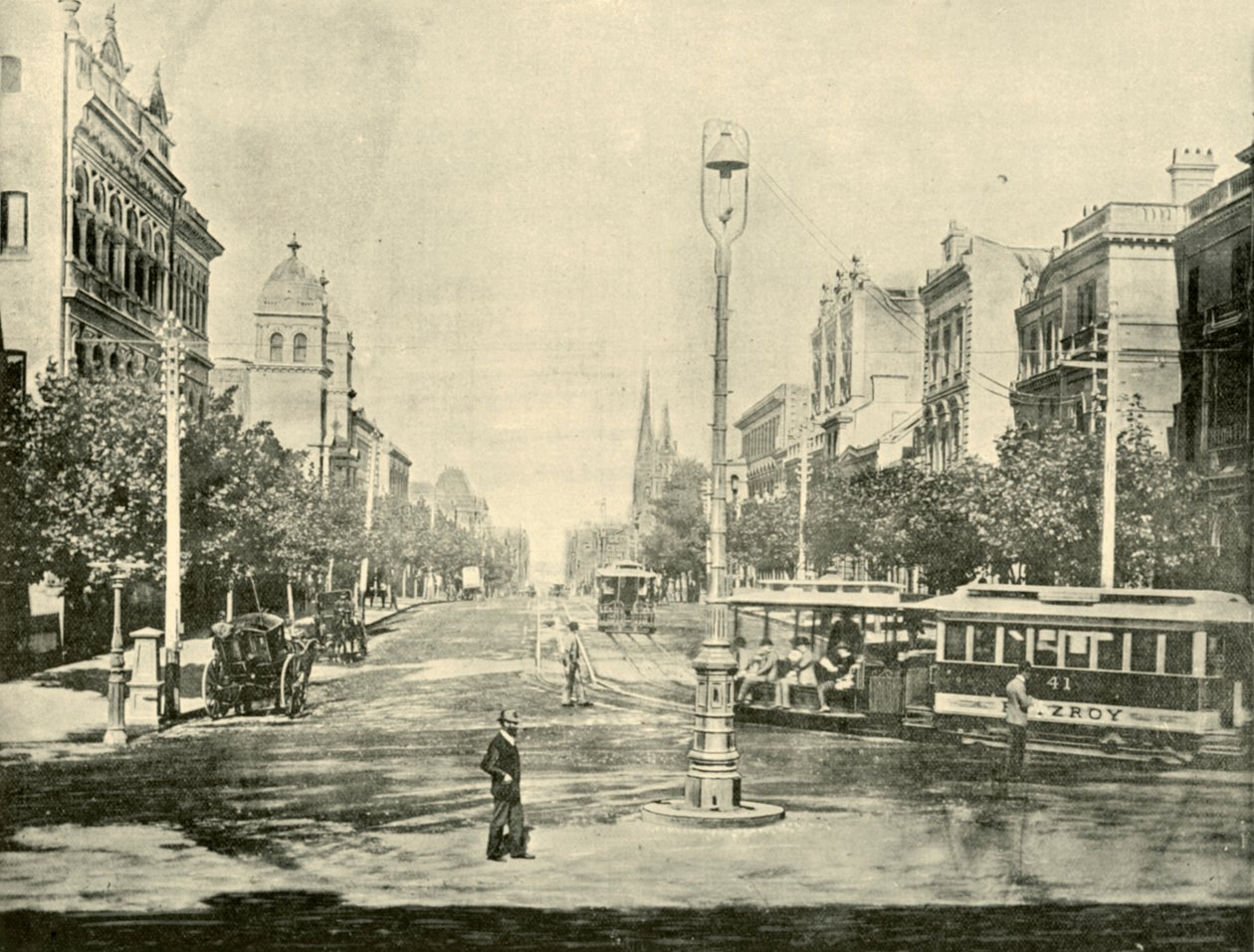 Collins Street, Melbourne, från Treasury Buildings, 1901. av Unbekannt