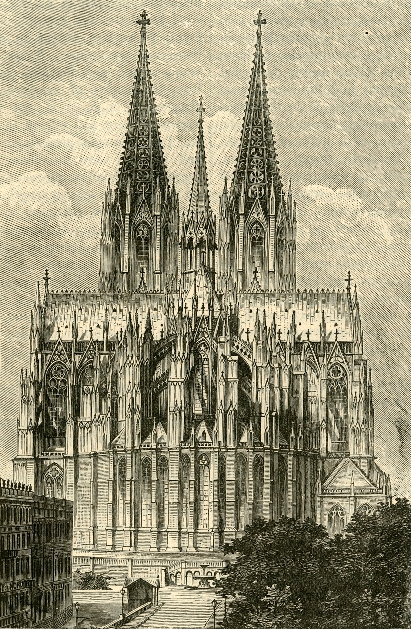 Kölnerdomen, från öster, 1890. av Unbekannt