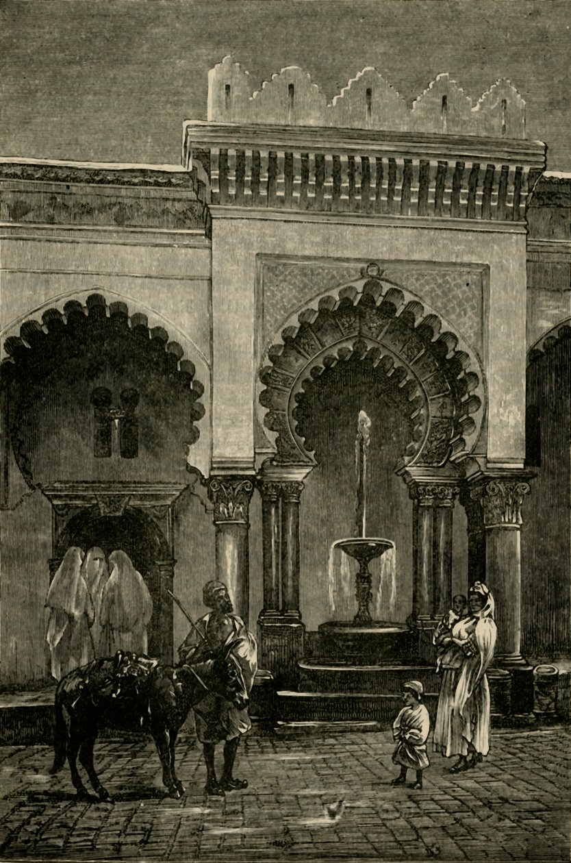 Kolonnaden i moskén i Djamaa-El-Kebir, Alger, 1890. av Unbekannt