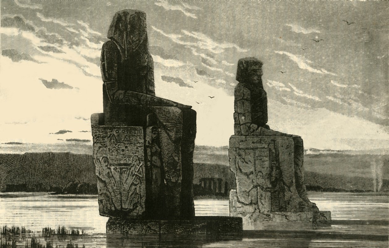 Kolossala stauer i Thebe, 1890. av Unbekannt