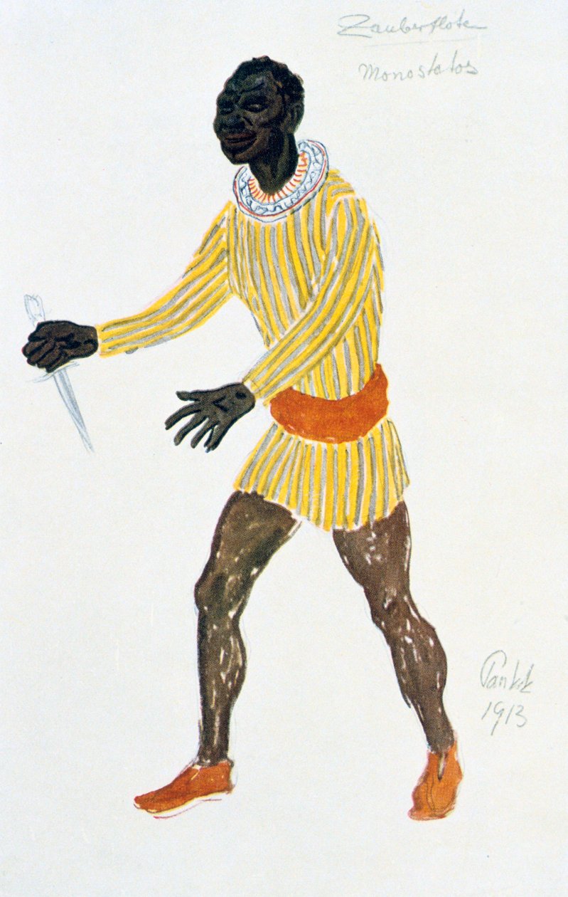 Kostymdesign för Monostatos, 1913 av Unbekannt