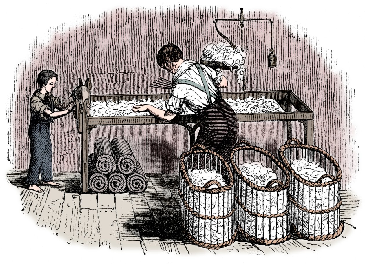 Bomullstillverkning, c1845 av Unbekannt