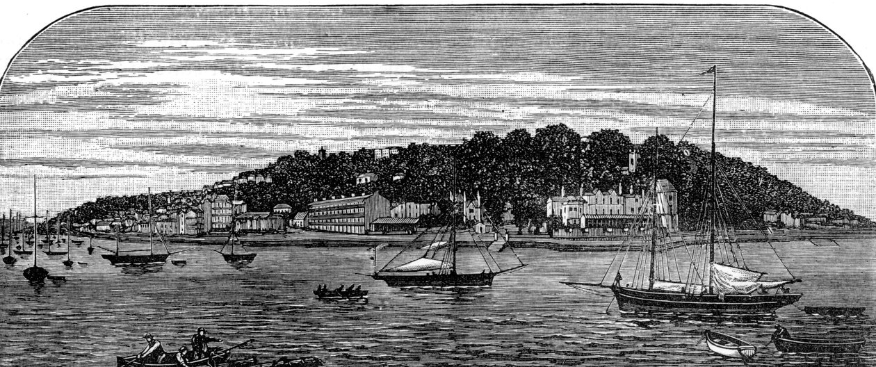 Cowes Harbour, Isle of Wight, sent 1800-tal av Unbekannt