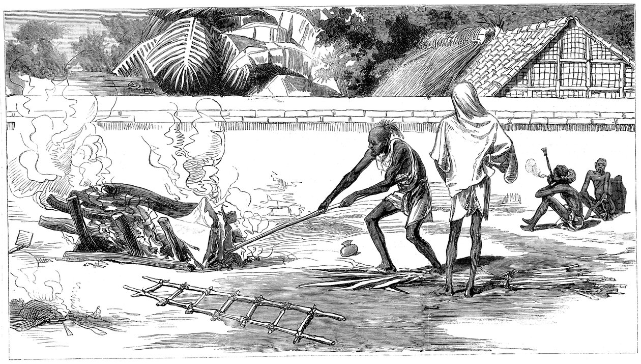 Kremering i Calcutta, Indien, 1882 av Unbekannt