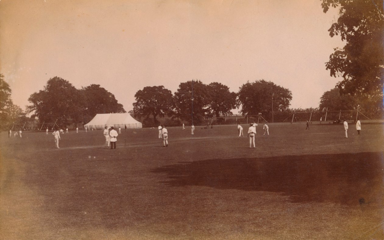 Cricketmatch, sent 1800-tidigt 1900-tal. av Unbekannt