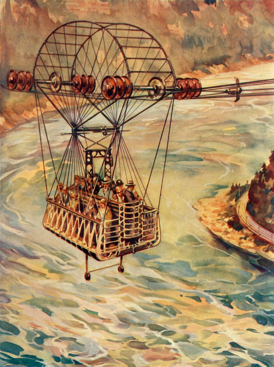 Korsa Niagarafallen med linbana, c1930. av Unbekannt