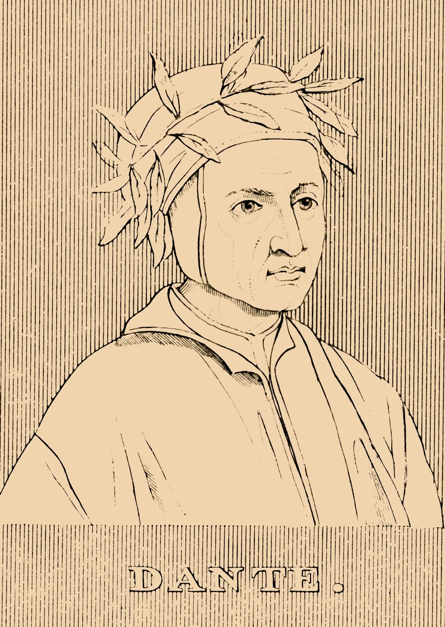 Dante, c1265-1321, 1830. av Unbekannt