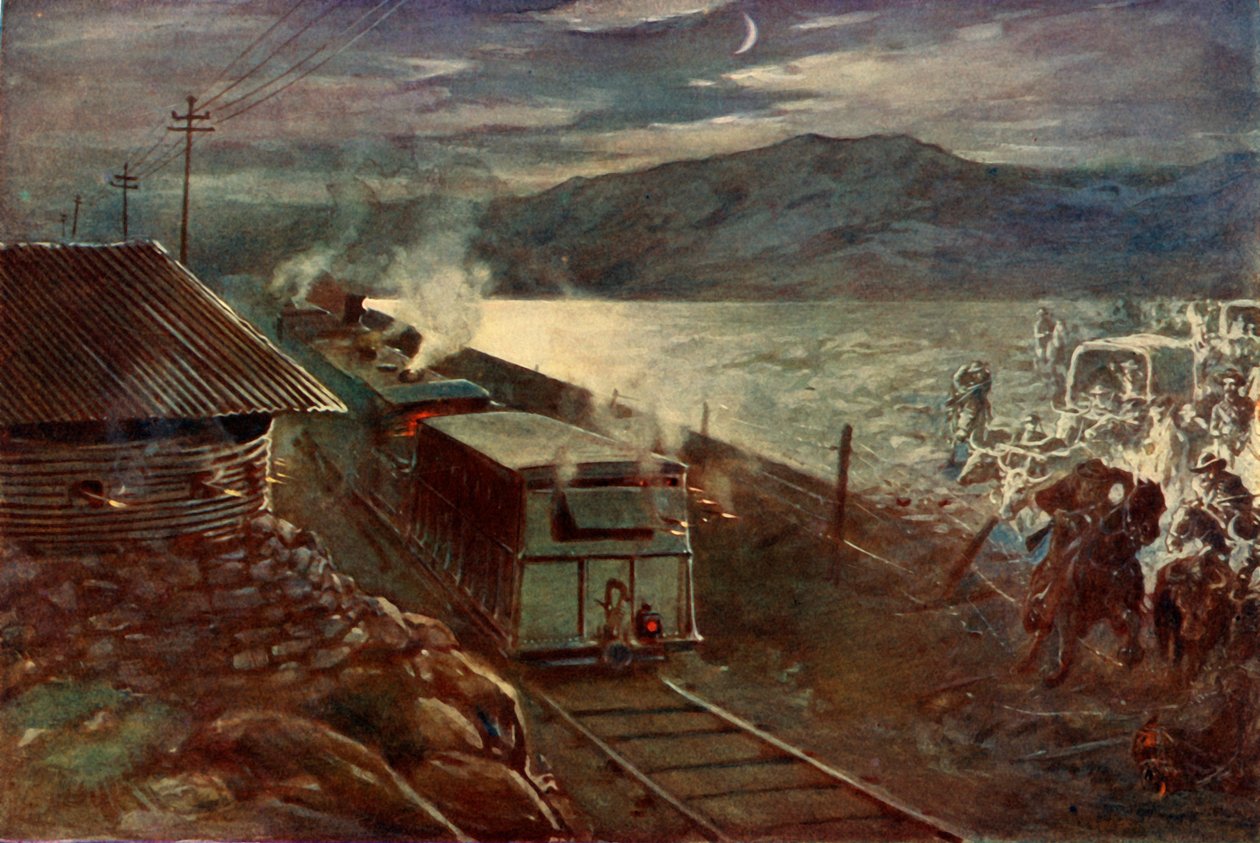 "De Wets försök att korsa järnvägen", 1902. av Unbekannt