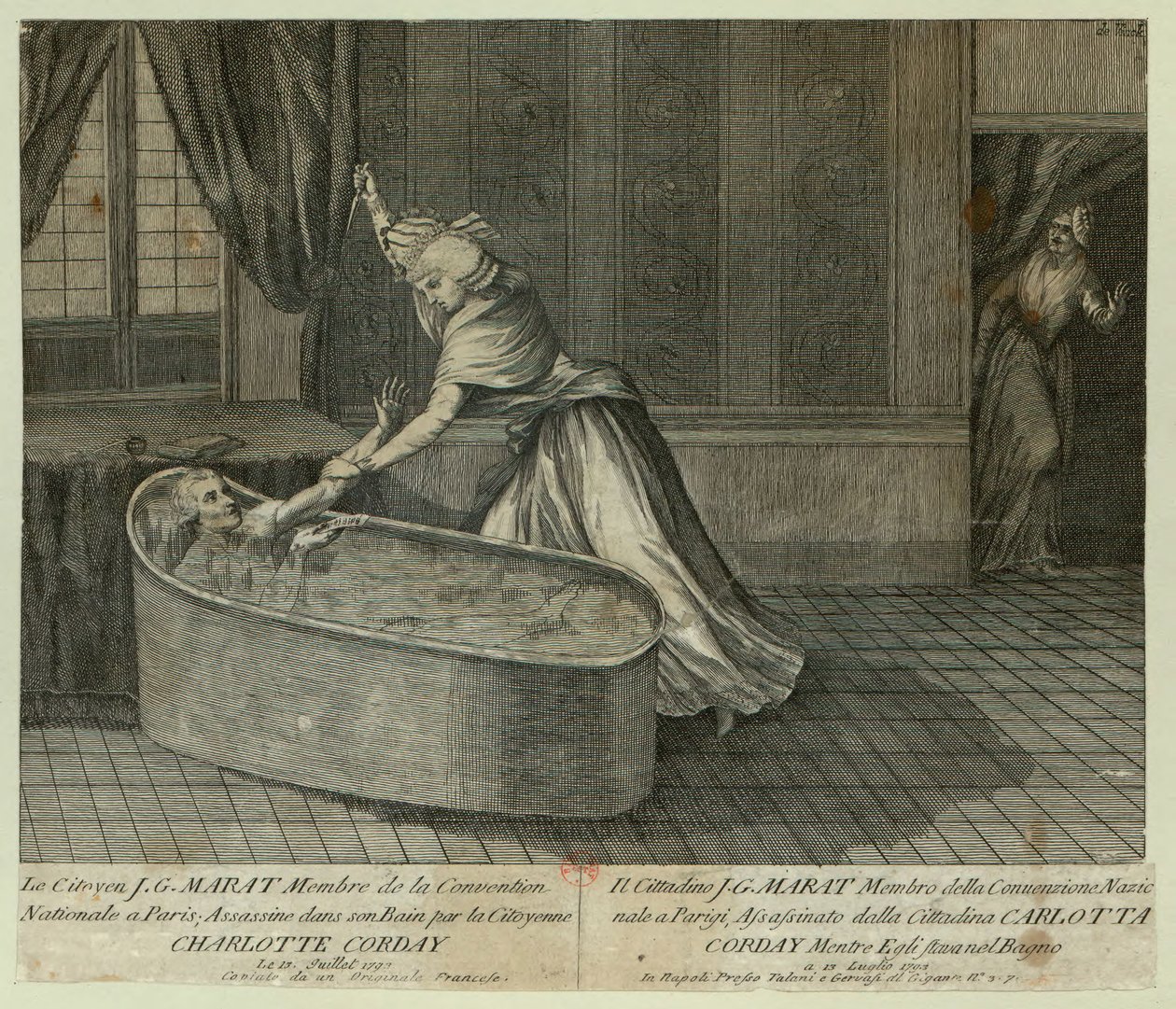 Marats död, ca. 1793. av Unbekannt