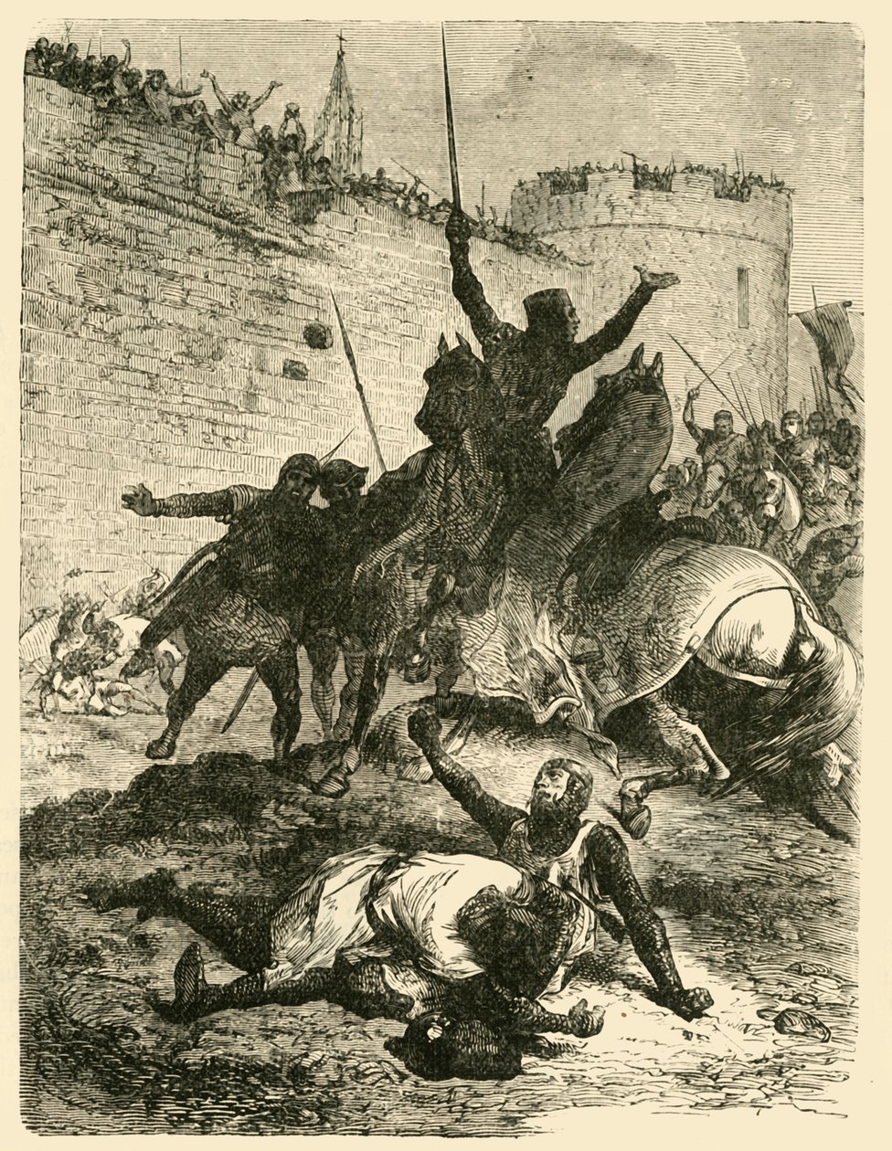 Simon De Montforts död, 1218, 1890. av Unbekannt