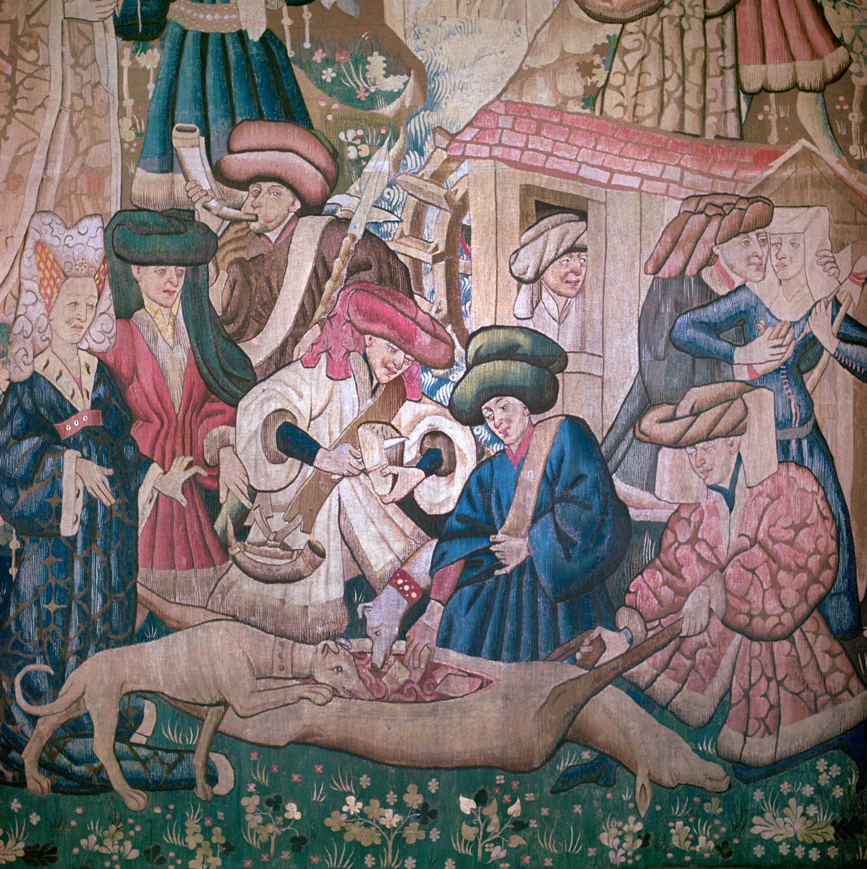 Detalj från Devonshire Hunting Tapestries, 1400-talet av Unbekannt