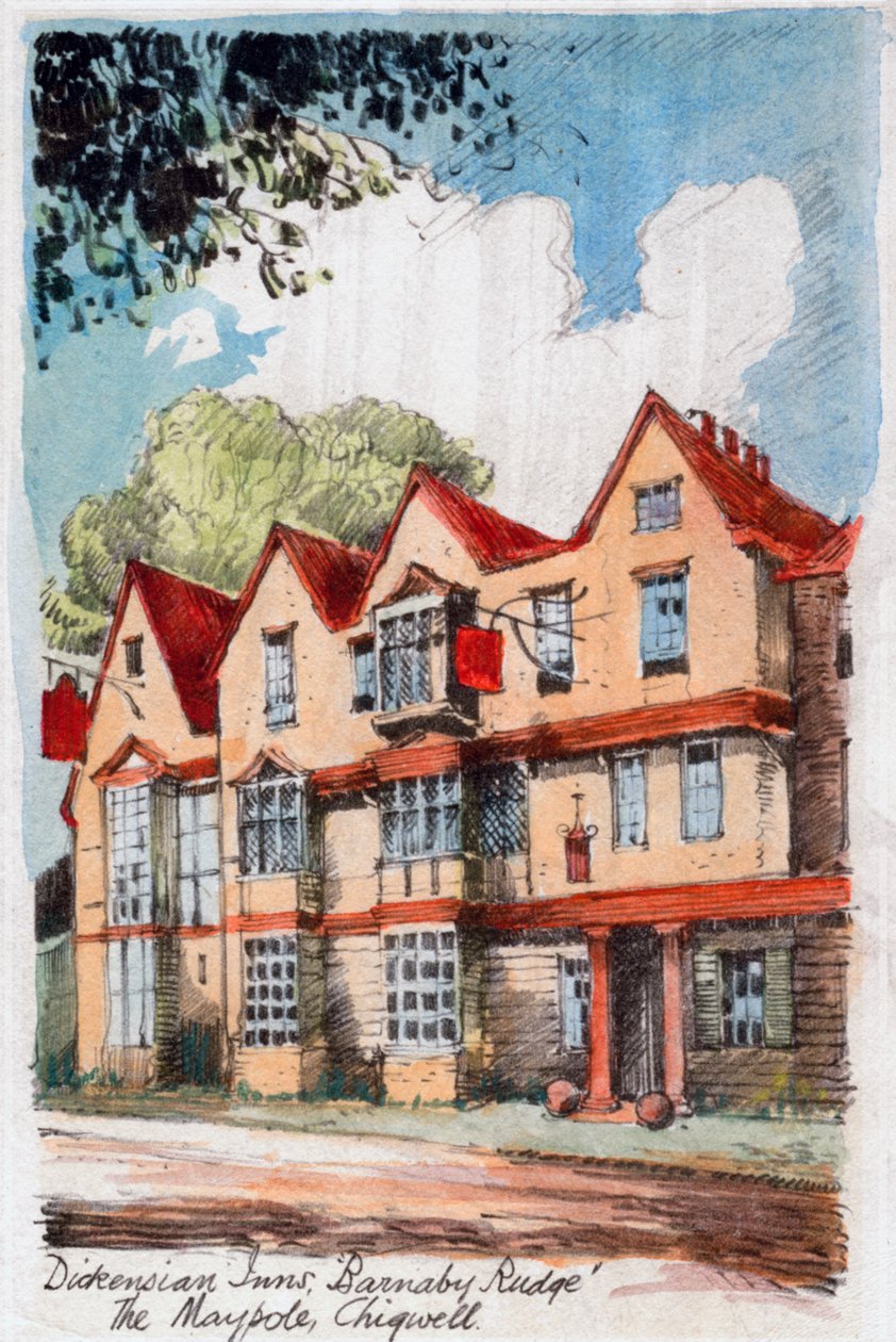 Dickensian Inns, Barnaby Rudge, majstången, Chigwell, c1800-1850 av Unbekannt