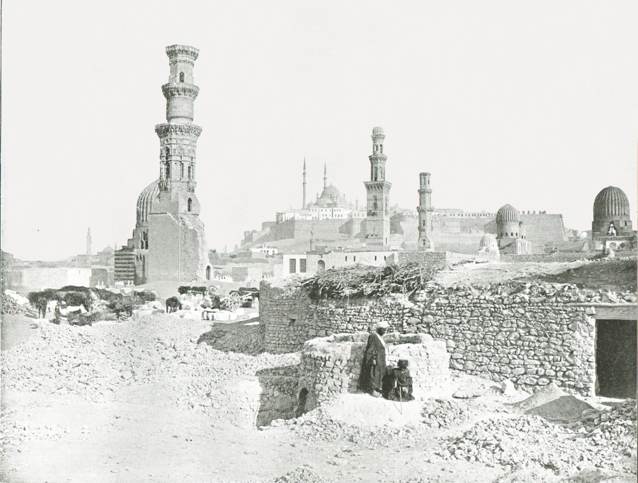 Avlägsen utsikt över citadellet, Kairo, Egypten, 1895. av Unbekannt