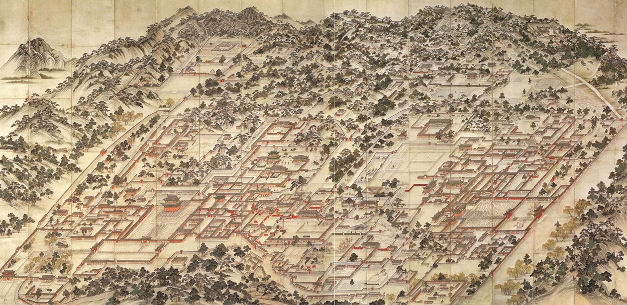 Donggwoldo-målning av östra palats, c.1830. av Unbekannt