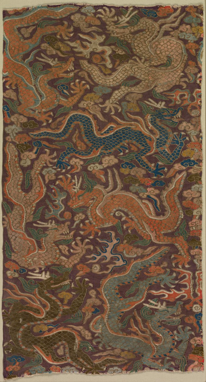 Dragons Chasing Flaming Pearls, 1200-tal eller tidigare. av Unbekannt
