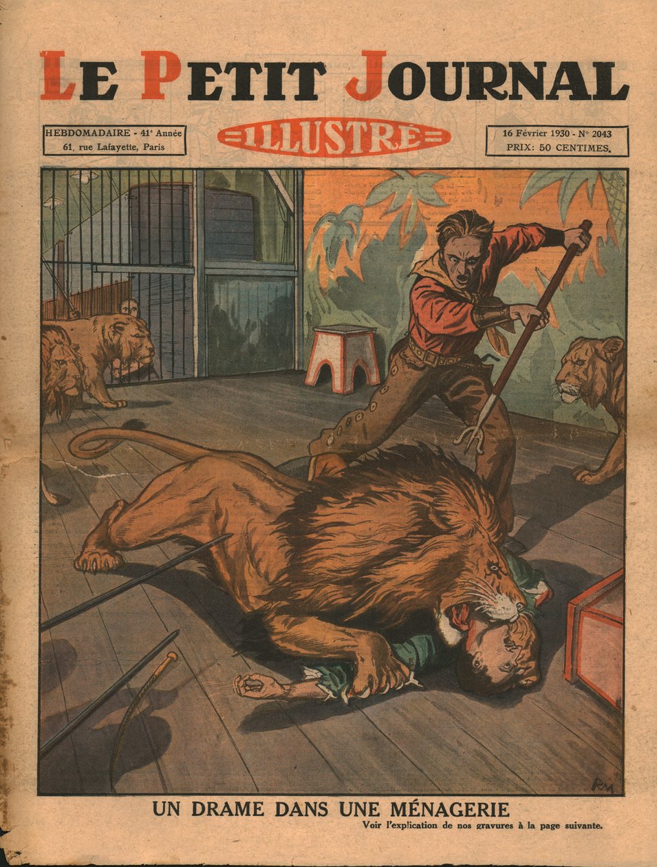 Drama i ett menageri, 1930. av Unbekannt