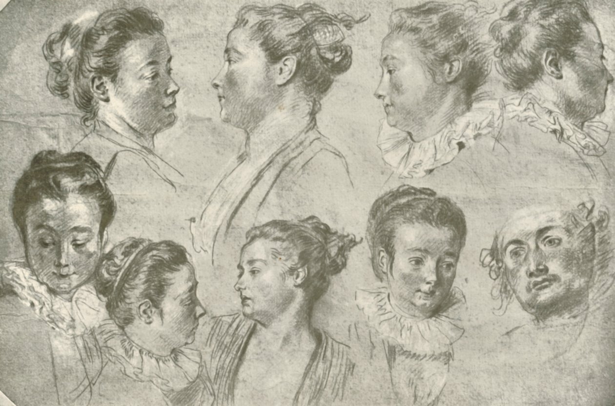 Ritning i tre kritor, tidigt 1700-tal, 1908. av Unbekannt