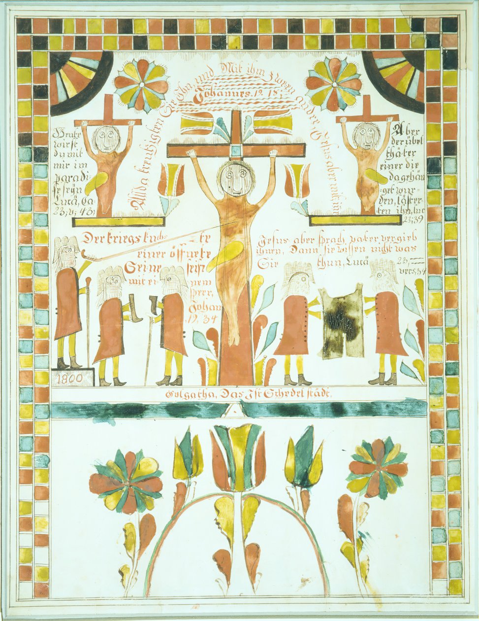 Teckning av korsfästelsen, 1800. av Unbekannt
