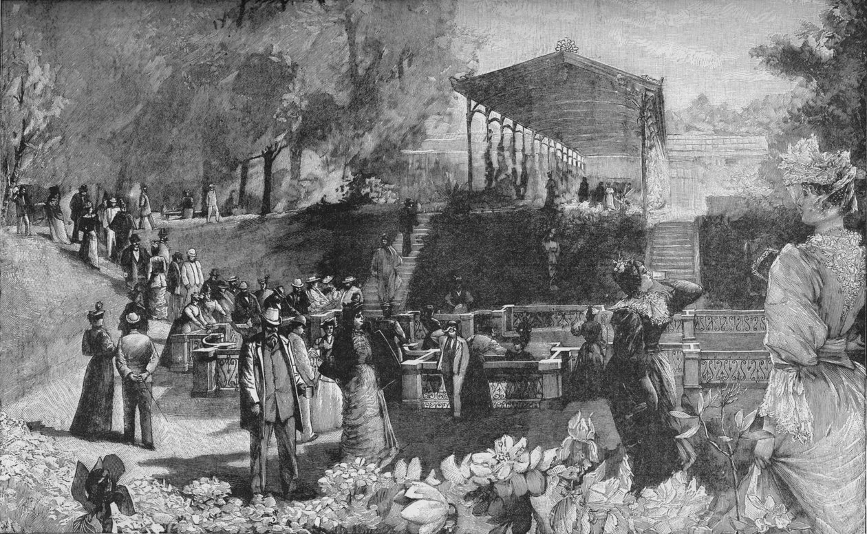 Drinking the Waters at Homburg, 1900 av Unbekannt