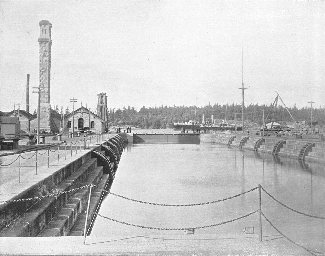 Torrdocka vid Esquimalt, British Columbia, Kanada, c1900. av Unbekannt