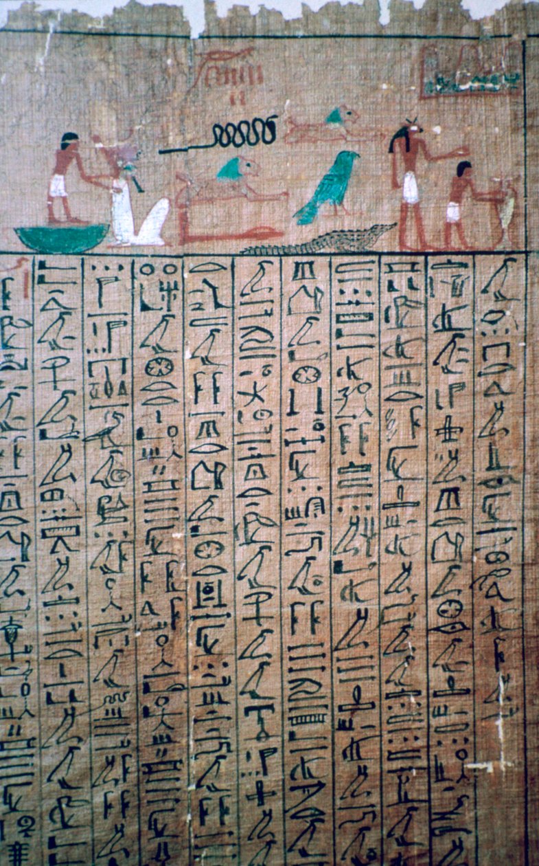 Egyptiska hieroglyfer från en dödsbok av Unbekannt