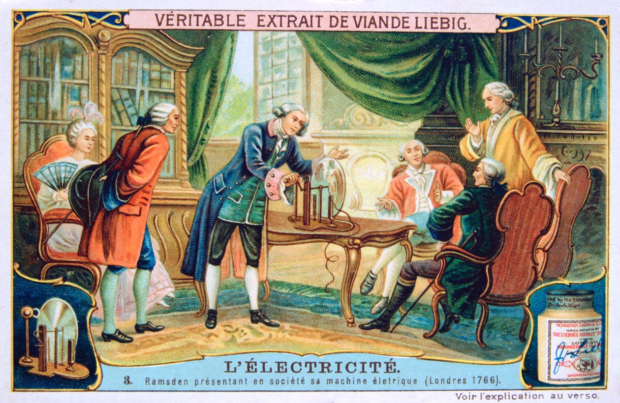 Eldemonstration, London, 1766, c1900 av Unbekannt