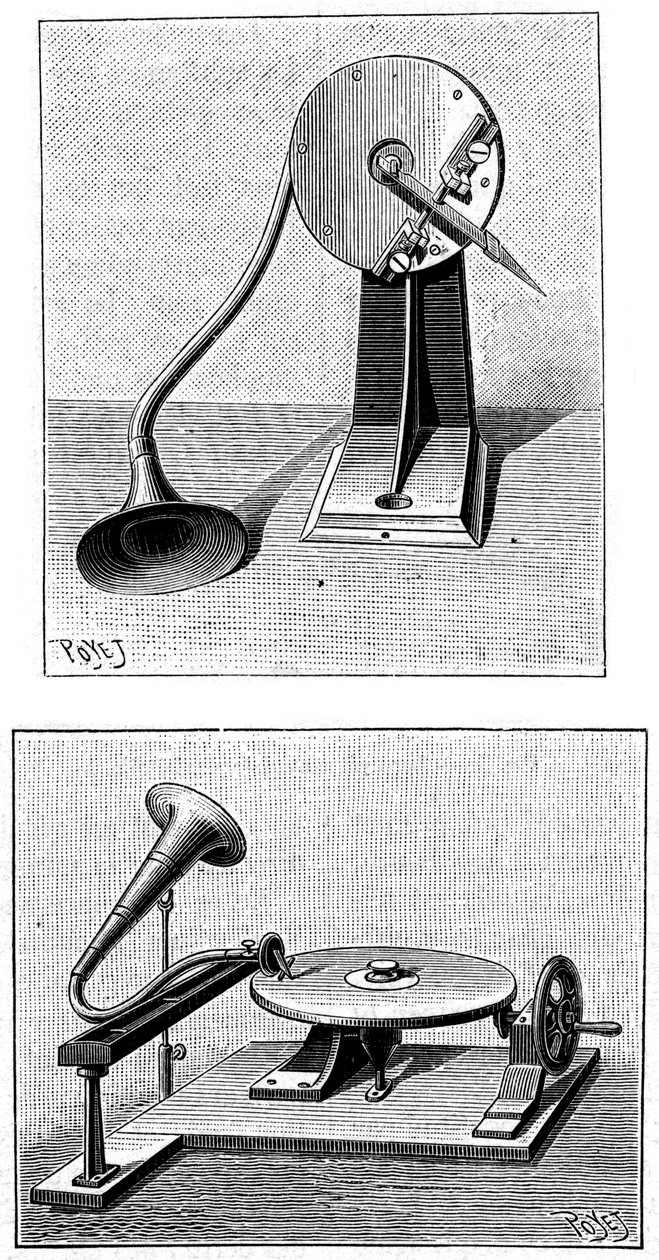 Emile Berliners grammofon, c1888 av Unbekannt