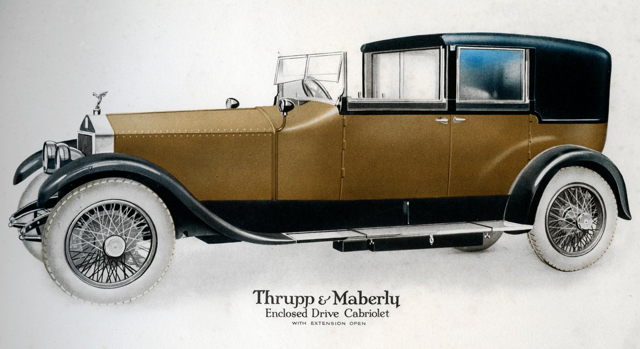 Kapslad drev Rolls-Royce cabriolet med förlängning öppen, c1910-1929 av Unbekannt