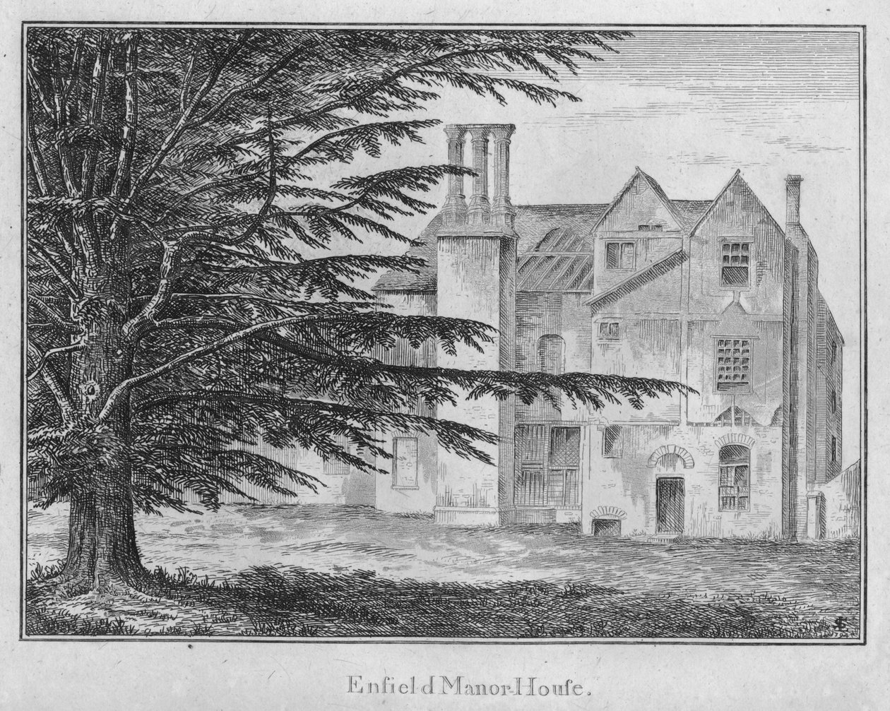 Enfield Manor House, c1792 av Unbekannt