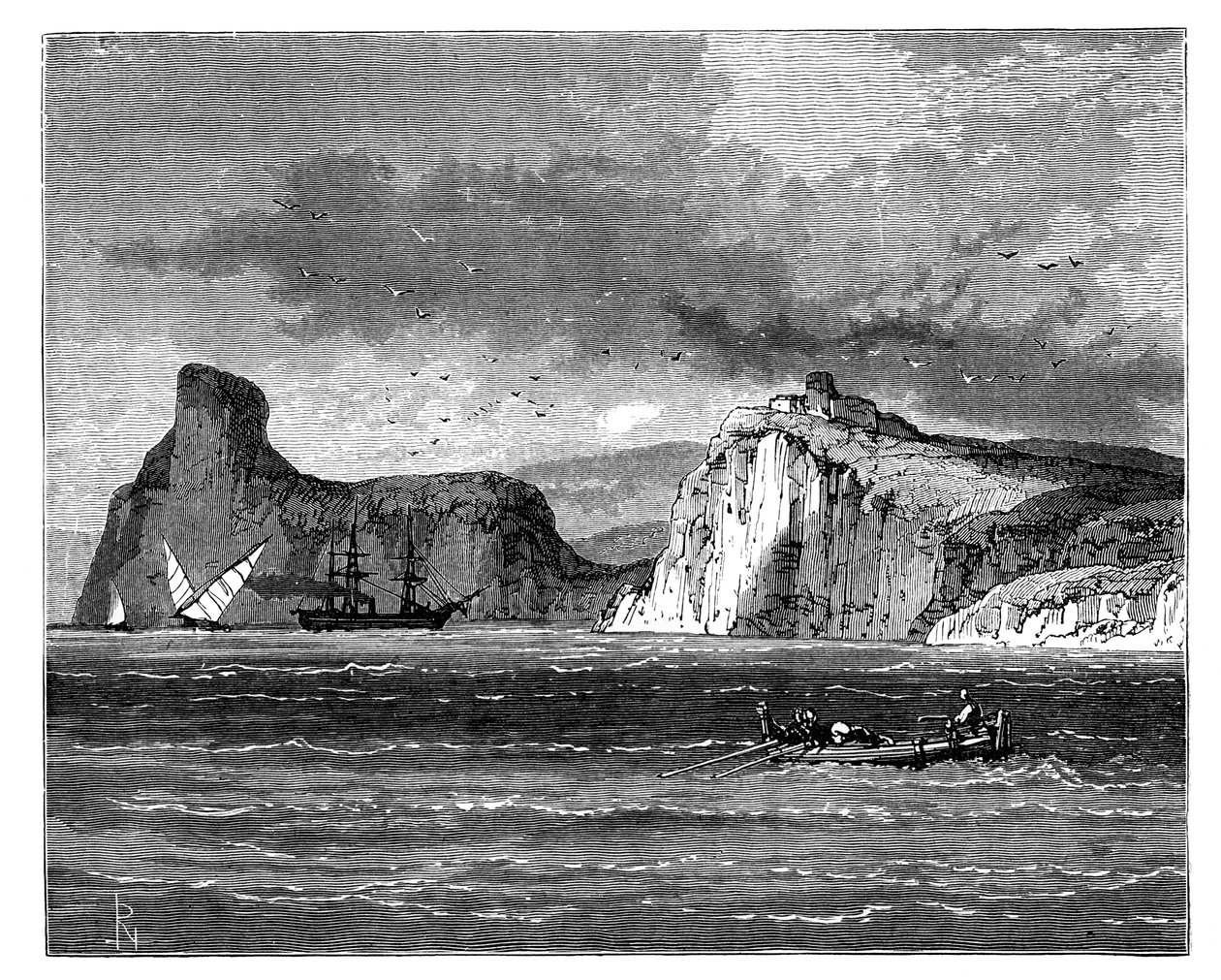 Ingången till Balaclavas hamn, Ukraina, c1888 av Unbekannt
